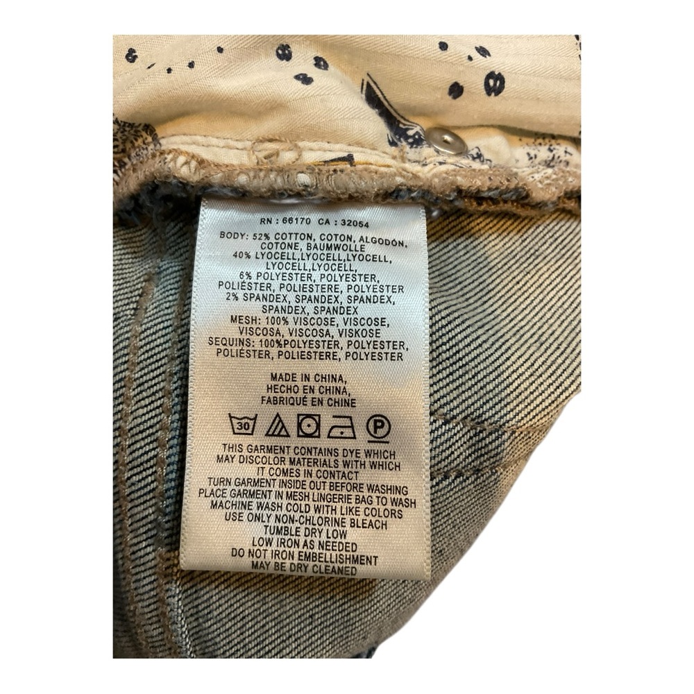 Pilcro and The Letterpress Women's High-Rise Sequined Flared Jeans Blue Size 26 - Picture 10 of 16